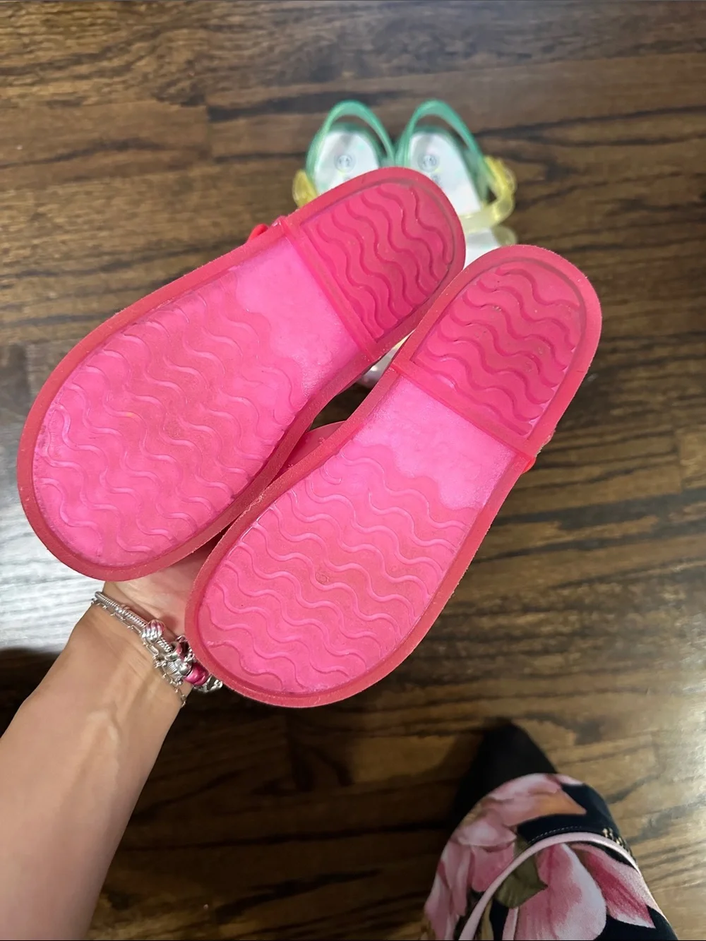 Kids Jelly Mary Jane Shoes - Pink Cherry & Iridescent Unicorn Styles